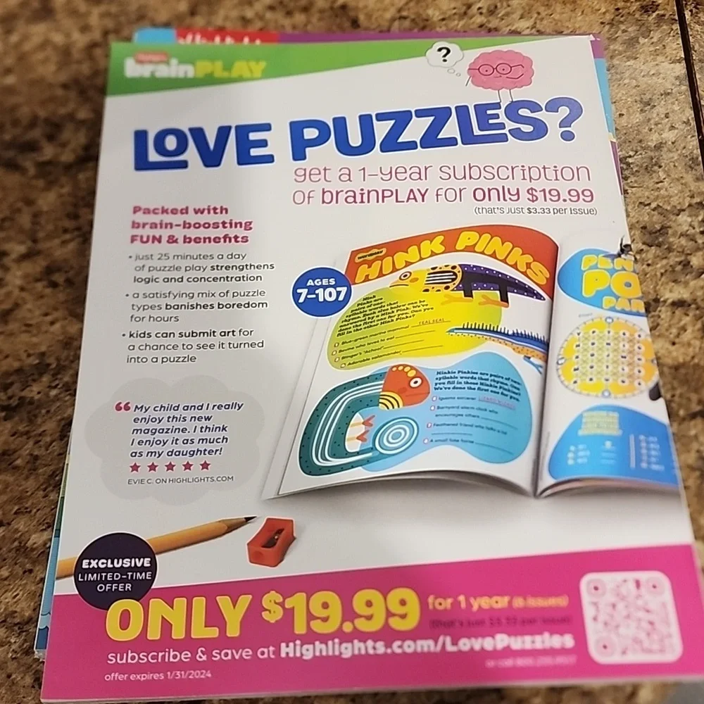 Brain Play magazine Highlights puzzle book - Picture 3 of 3